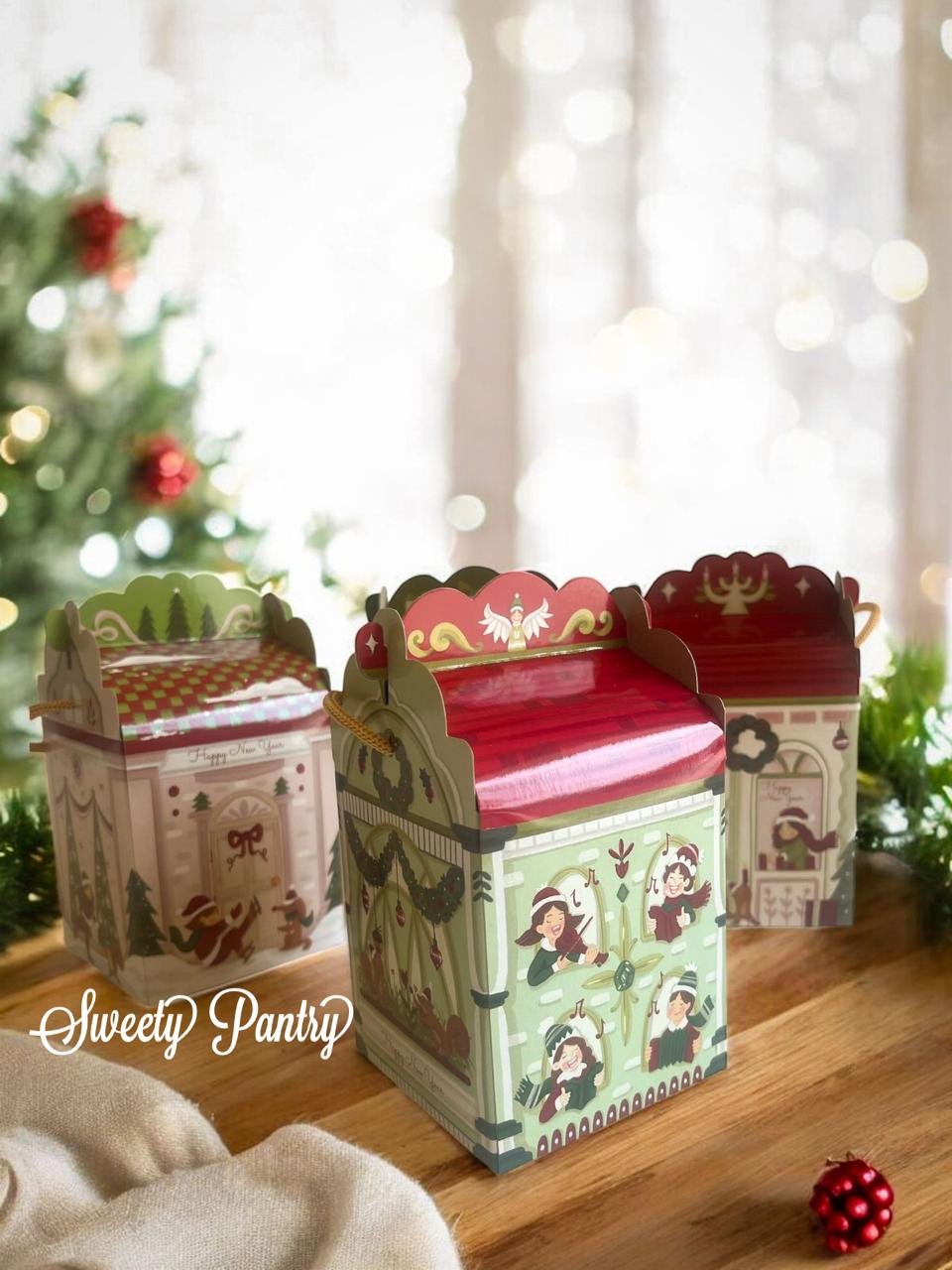 12PCS - TBC SNOWMERE CITY - Box Mini Hampers Christmas Gift Packaging Natal Kotak Toples Jar - Image 4