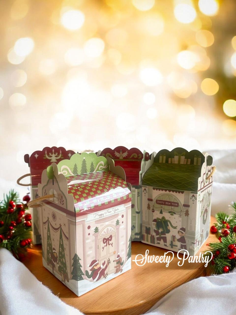 12PCS - TBC SNOWMERE CITY - Box Mini Hampers Christmas Gift Packaging Natal Kotak Toples Jar - Image 3