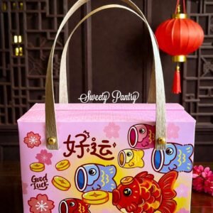 10PCS - Usagi PINK FISH - box dus packaging kotak toples jar kue kering imlek CNY