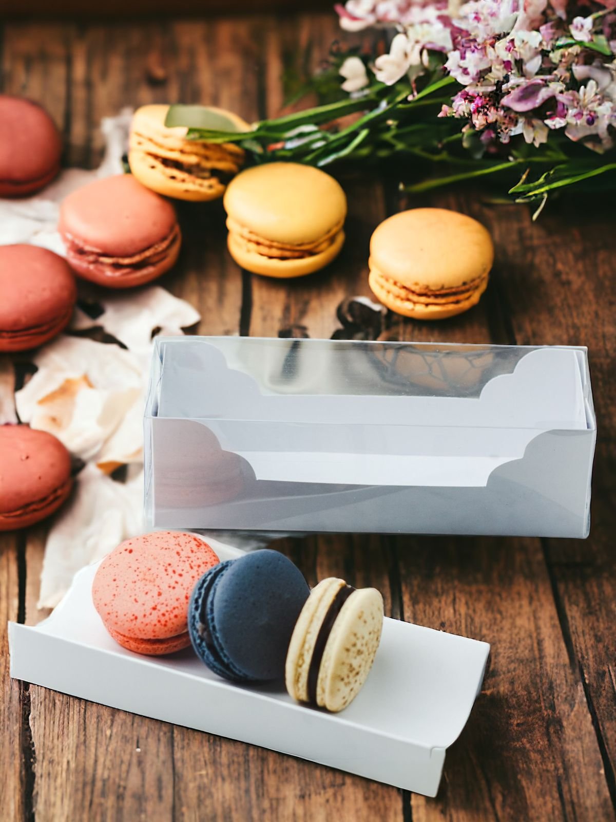10PCS - WB-MAC5 W - Box kue / dus / packaging kue macaron White - Image 5