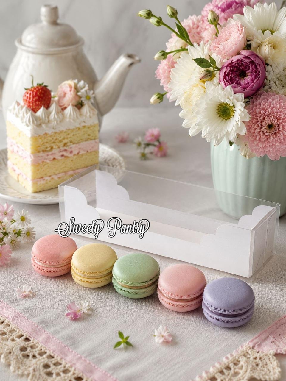10PCS - WB-MAC5 W - Box kue / dus / packaging kue macaron White - Image 2