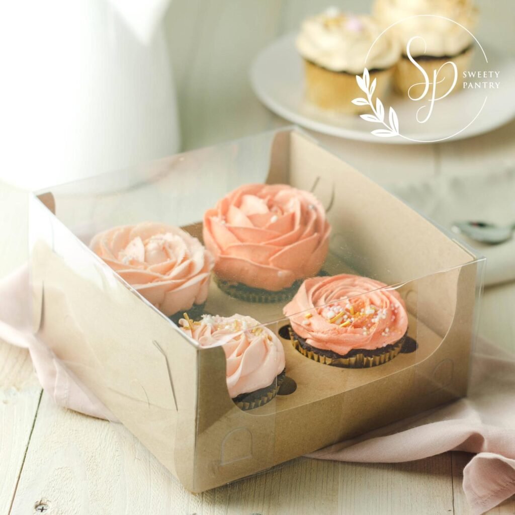 10PCS - WB181809 B - Dus Cupcake / Box kue model Mika Cupcake isi 4