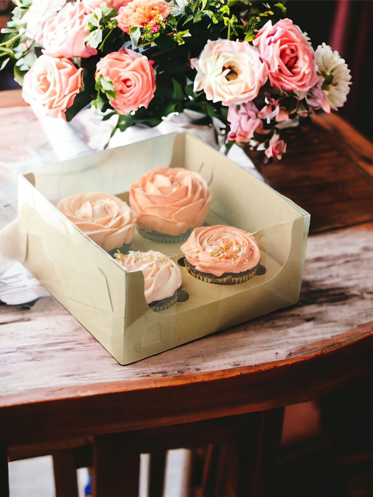 10PCS - WB181809 B - Dus Cupcake / Box kue model Mika Cupcake isi 4 - Image 2