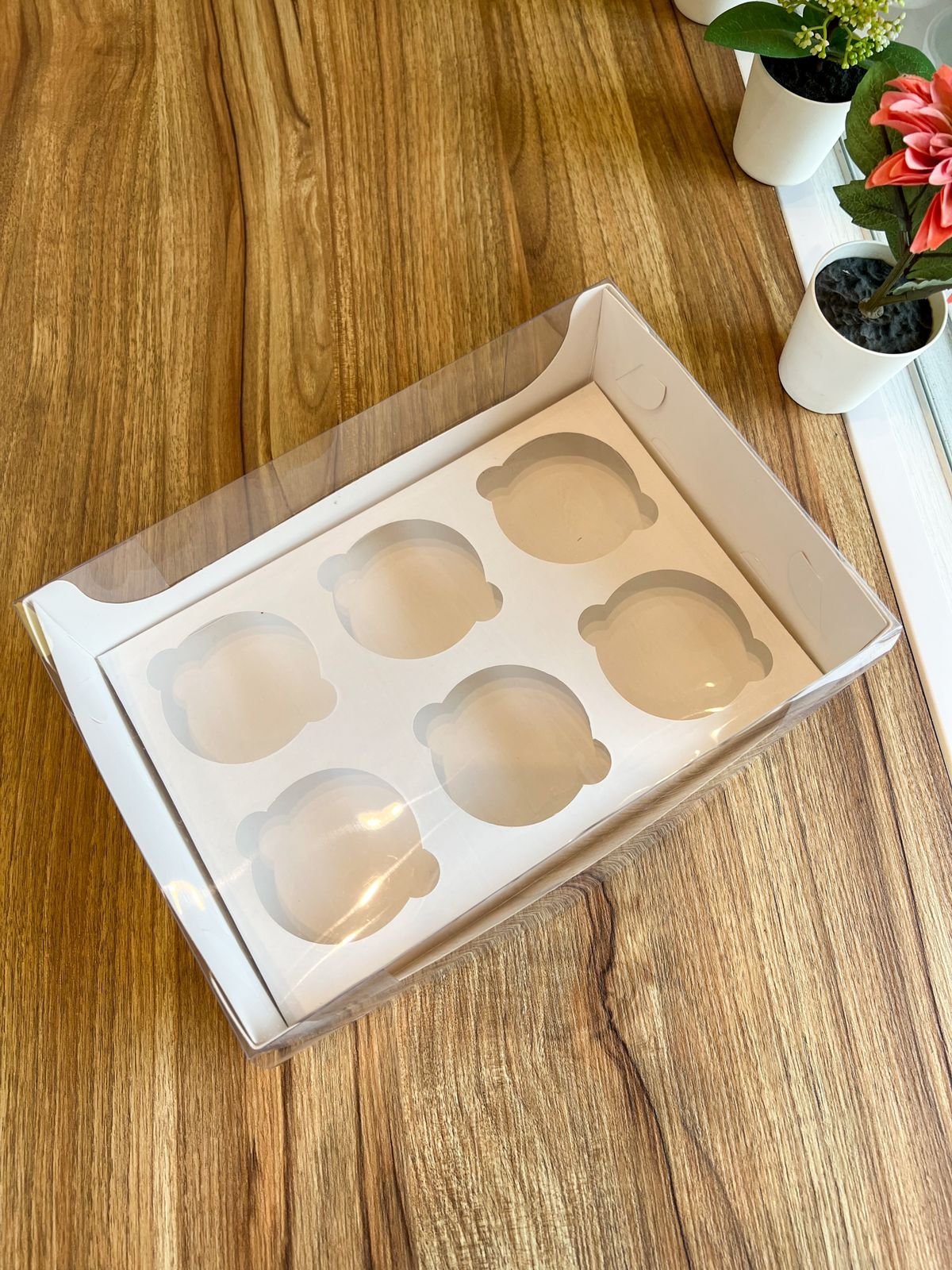 10PCS - WB241709 W - Dus Cupcake Box kue model Mika Cupcake isi 6