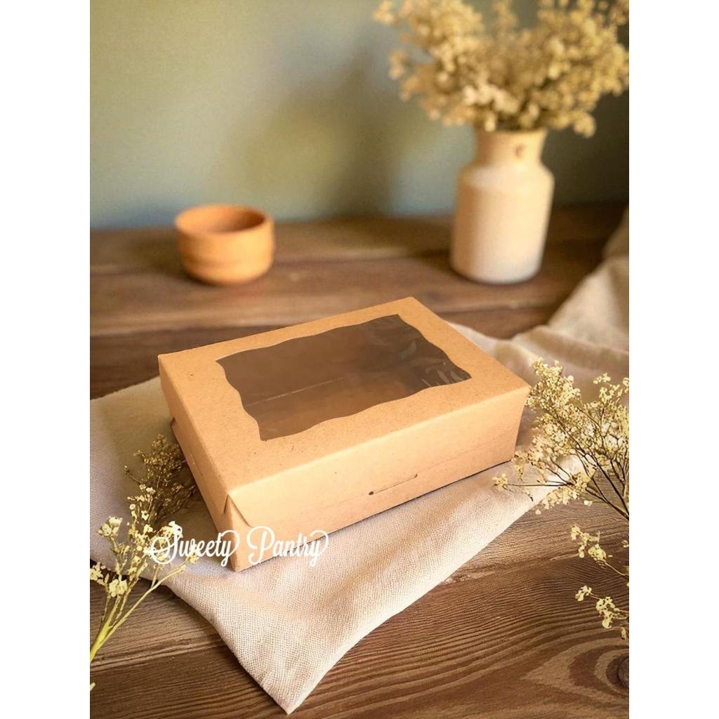 10PCS - CB161105 - Dus kue Brownies box Packaging Brownies 16x11x5cm Coklat