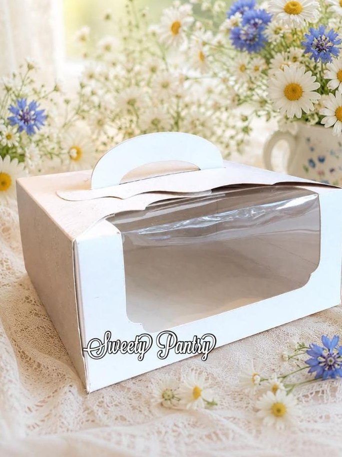 5PCS - 42210 W MK EMBOSS - Box Packaging Mika Cake Box Kotak Kemasan Dus Kue Uk 22x22x10cm