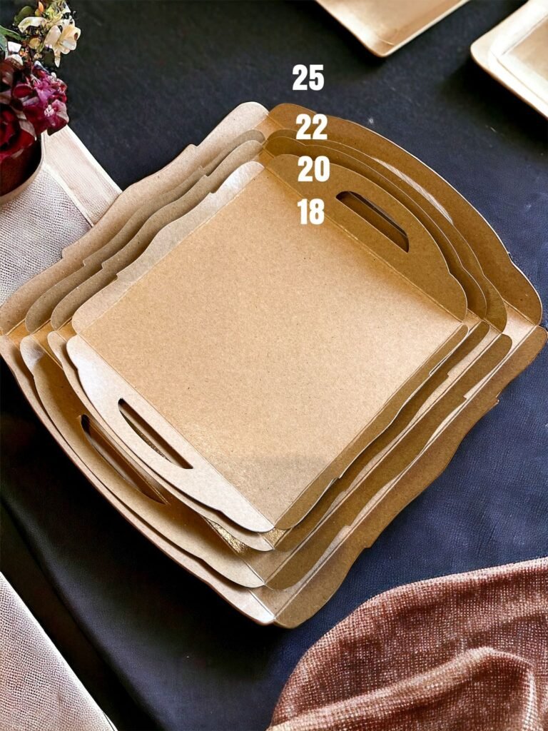 10PCS - TATATKAN TRAY AA - Alas Kue Type Tray Bahan Kraft Coklat Ivory Putih