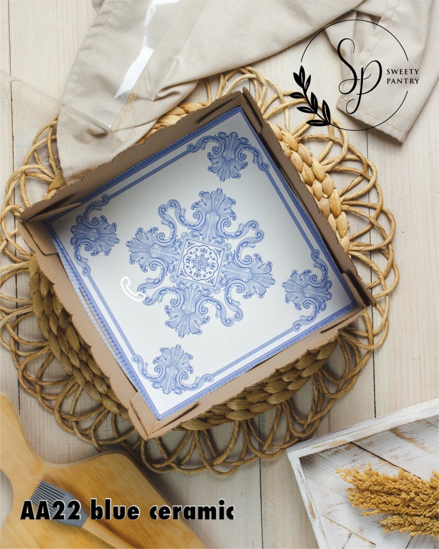 5PCS - TATAKAN AA MOTIF - Cake Tray alas kue Tatakan kue Makanan nampan Motif - Image 4