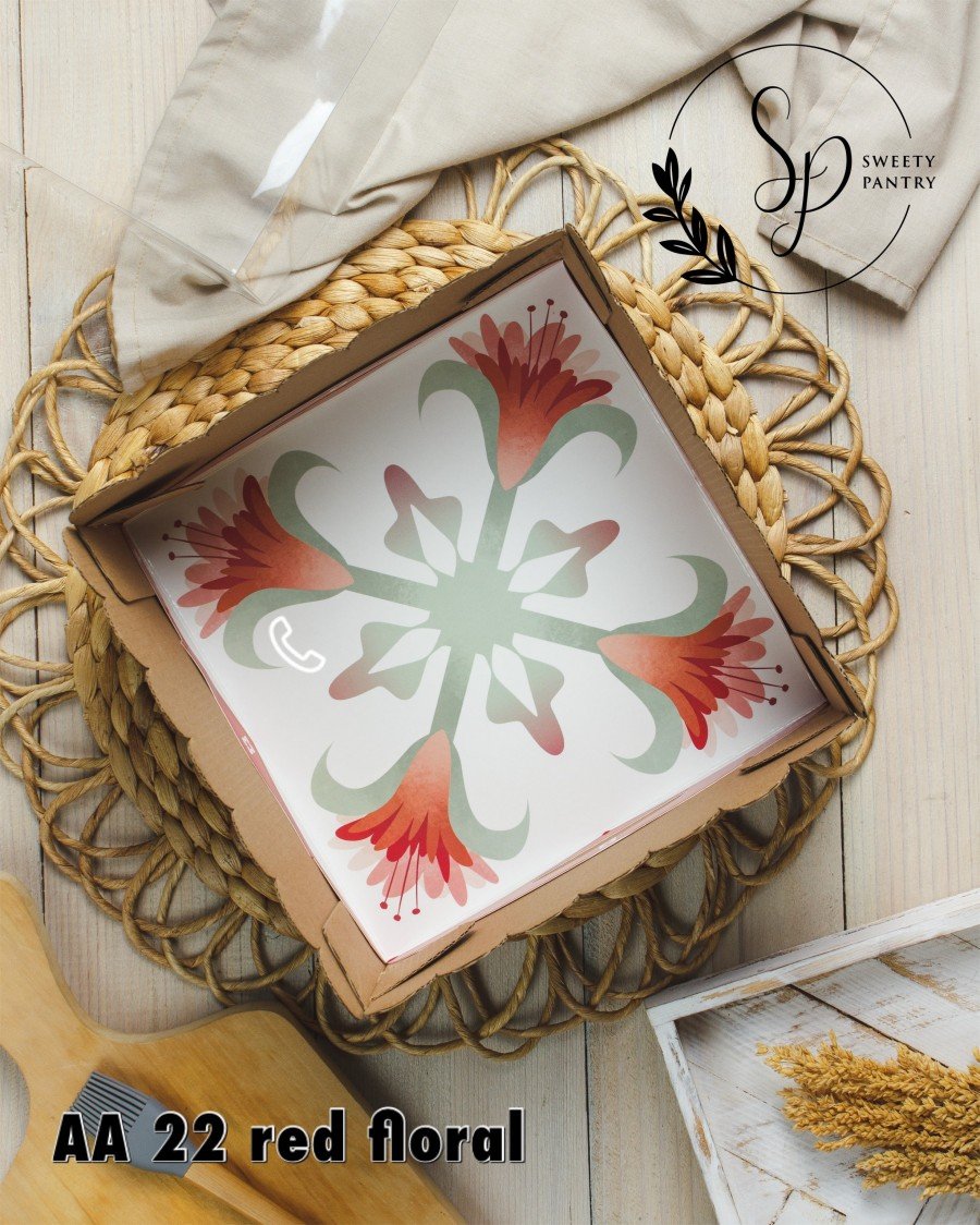 5PCS - TATAKAN AA MOTIF - Cake Tray alas kue Tatakan kue Makanan nampan Motif - Image 3