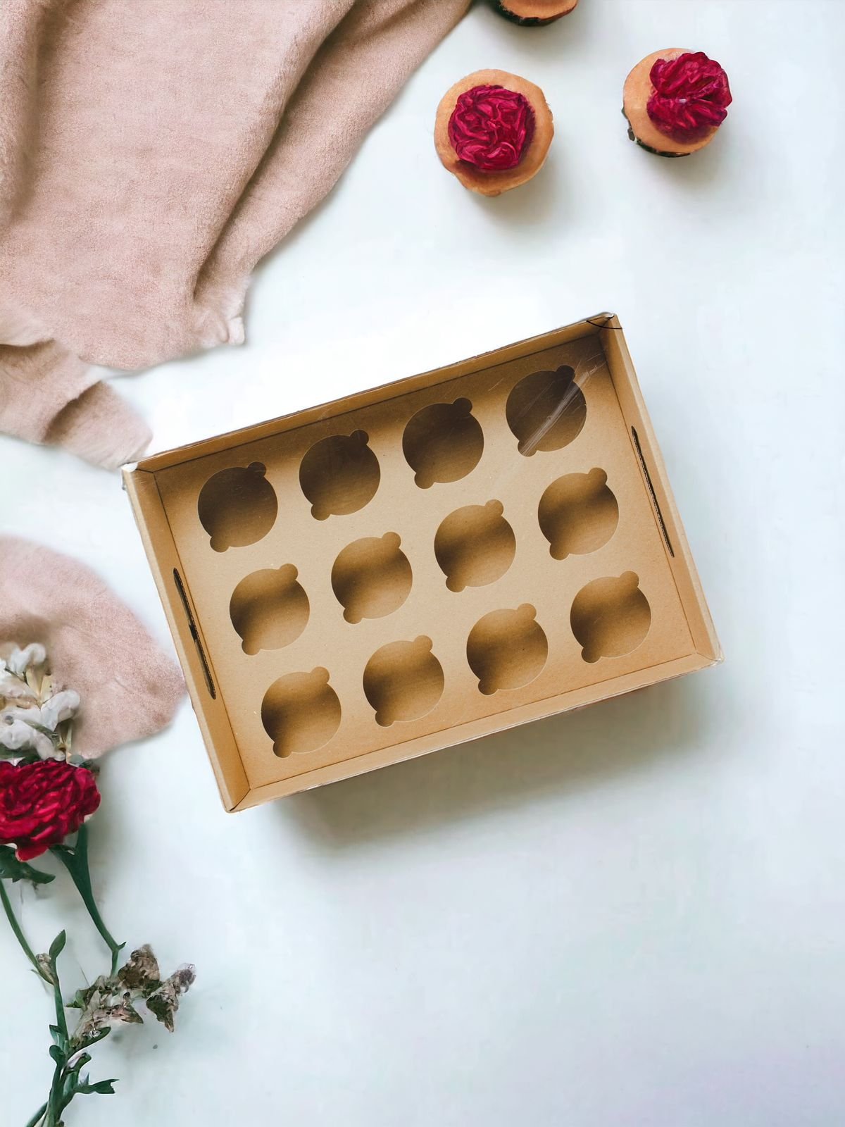 5PCS - BOX TRAY HANDLE - Dus Box tray makanan Packaging Kotak kue hampers Window cake nampan - Image 6