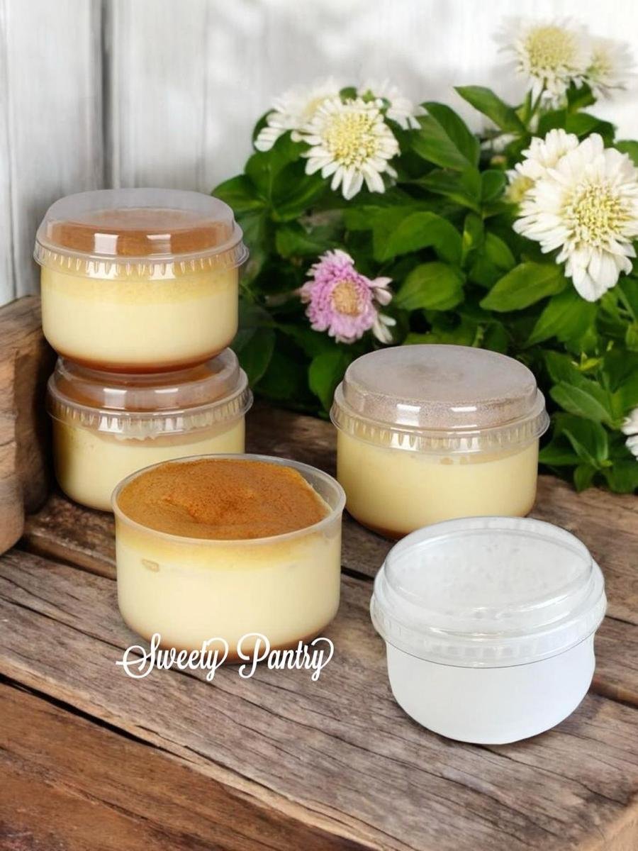 10PCS - CH-119 - Round Cup Puding Pudding Bulat 130 ml Dengan Tutup