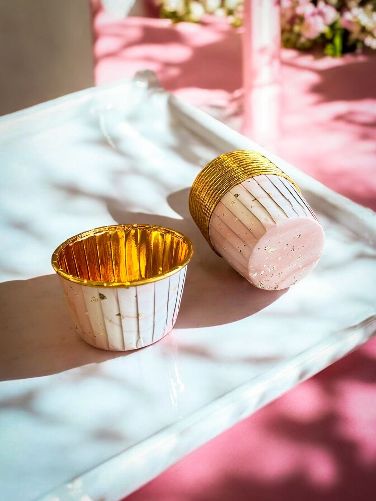 50PCS - Kertas cupcake GOLD METALIC muffin paper baking cup case list anti lengket medium - Image 7