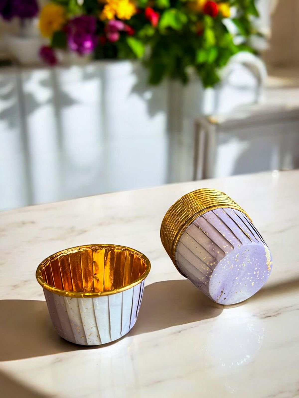 50PCS - Kertas cupcake GOLD METALIC muffin paper baking cup case list anti lengket medium - Image 8