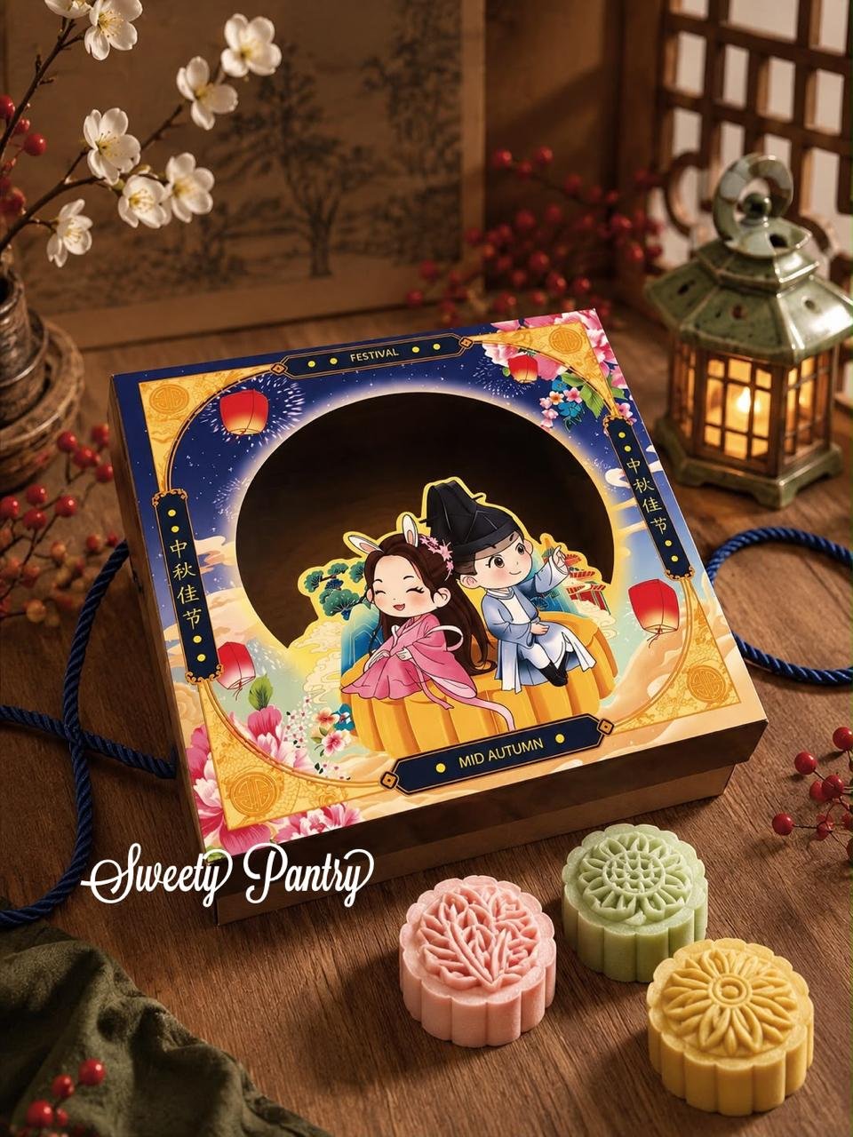 5PCS - MB HUTAO - Dus Box Packaging Kotak kue bulan Mooncake isi 4 uk 125 gr - Image 4