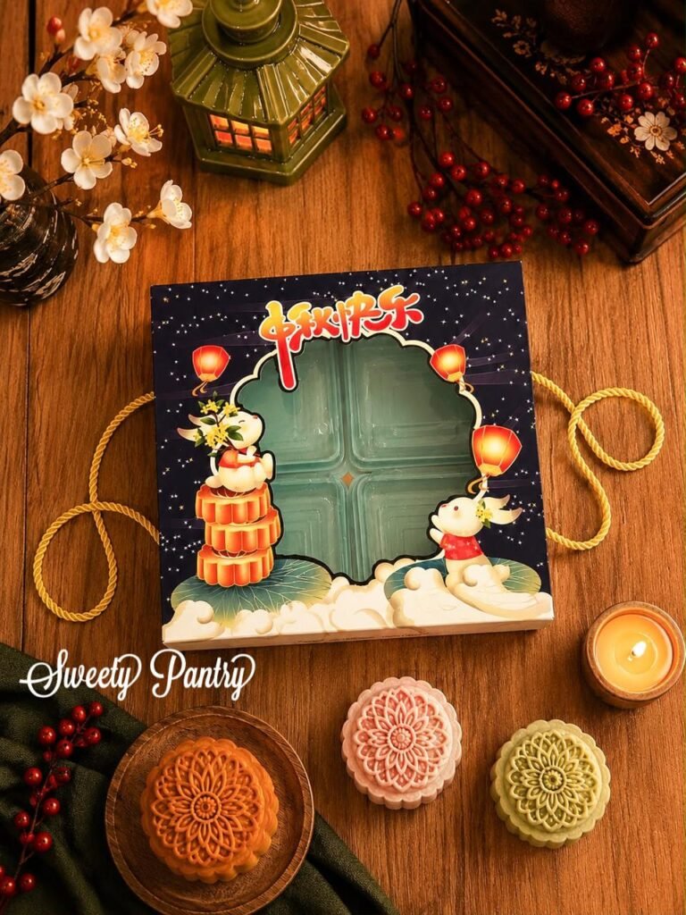 5PCS - MB HUTAO - Dus Box Packaging Kotak kue bulan Mooncake isi 4 uk 125 gr