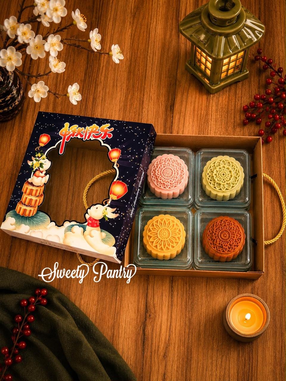 5PCS - MB HUTAO - Dus Box Packaging Kotak kue bulan Mooncake isi 4 uk 125 gr - Image 6