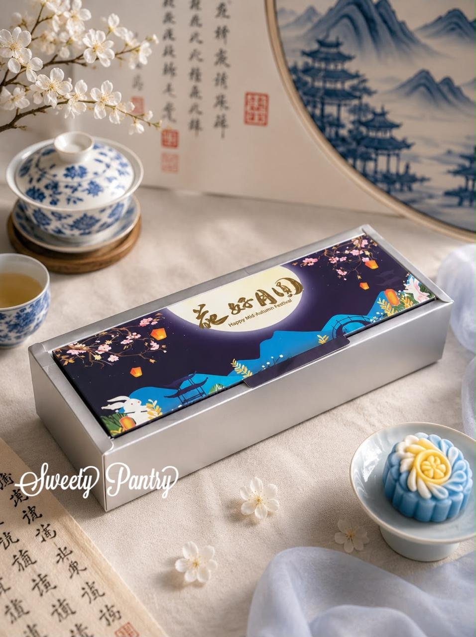 5PCS - MB YELAN - Dus Box Packaging Kotak kue bulan Mooncake isi 3 uk 125gr - Image 3