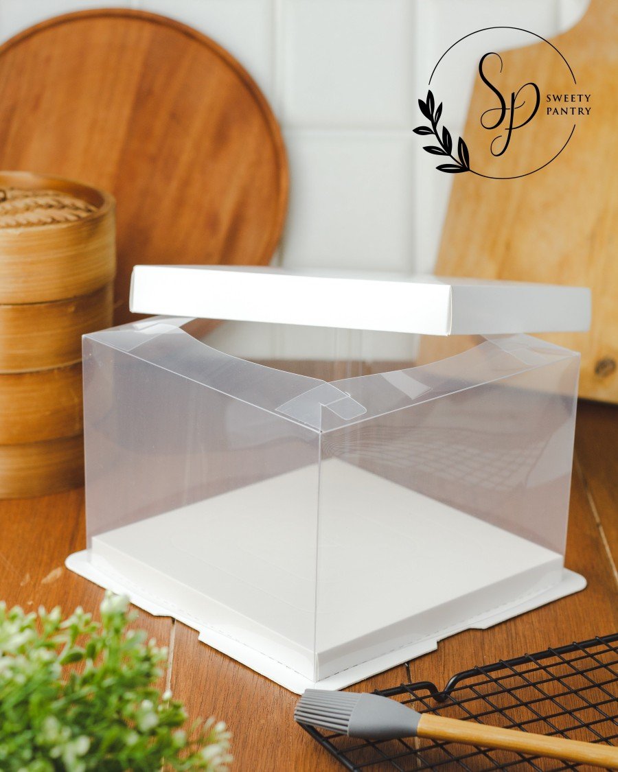 4PCS - SILVANA - Box kotak dus Packaging kue cake tart tinggi full mika Transparan - Image 5