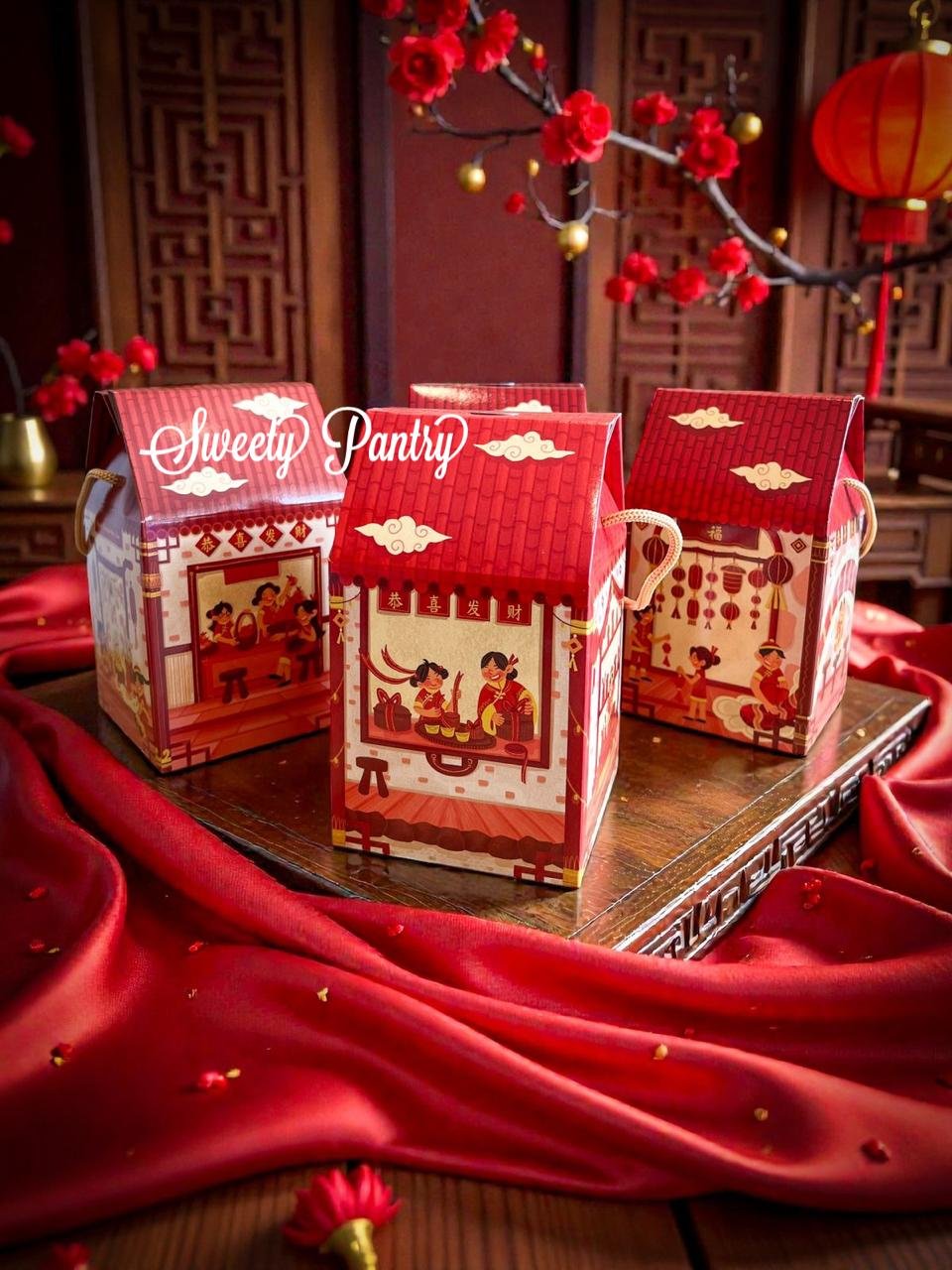 12PCS - TBL CHINATOWN - Hampers Mini Gift Box Imlek Dus Toples Jar Packaging CNY - Image 2