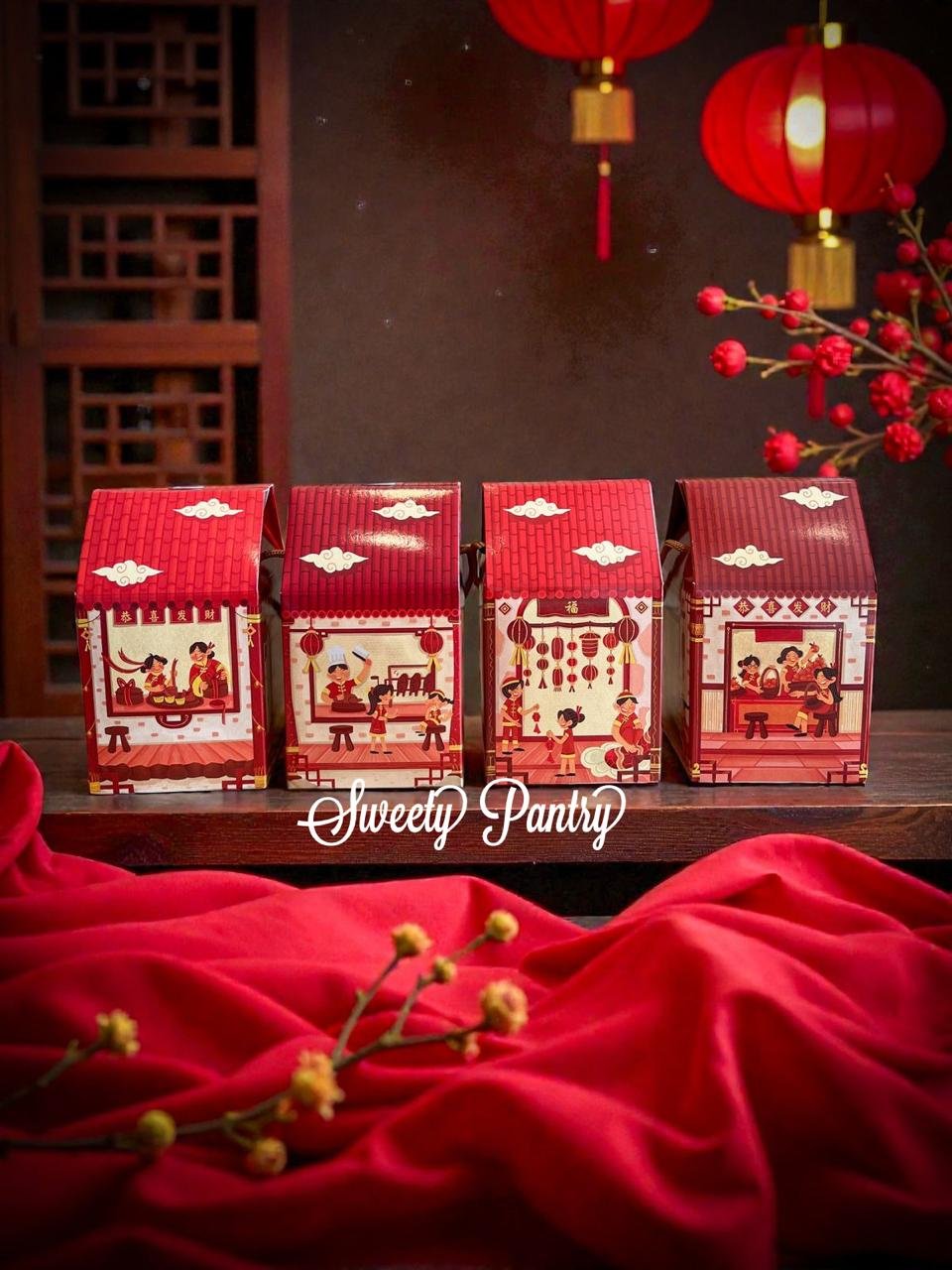 12PCS - TBL CHINATOWN - Hampers Mini Gift Box Imlek Dus Toples Jar Packaging CNY