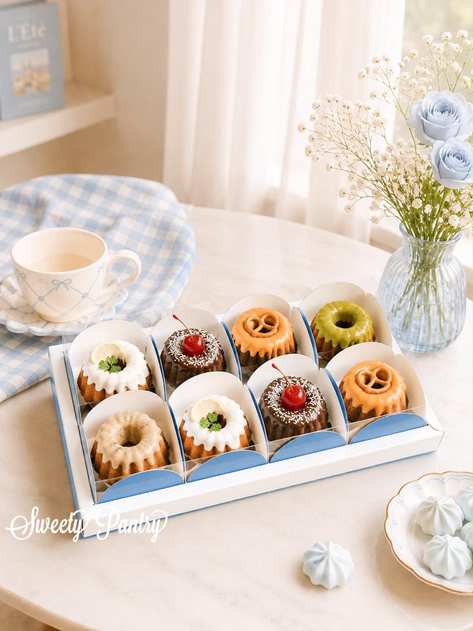 5PCS - WB PIE8 WHITE - dus cake box packaging Kotak hampers Pie buah isi 8 - Image 3