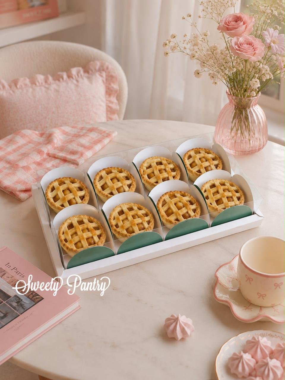 5PCS - WB PIE8 WHITE - dus cake box packaging Kotak hampers Pie buah isi 8 - Image 4