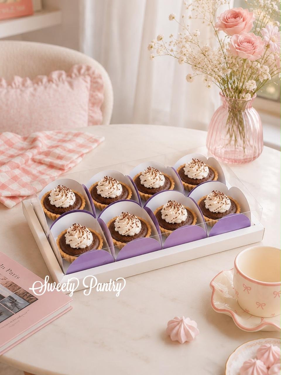 5PCS - WB PIE8 WHITE - dus cake box packaging Kotak hampers Pie buah isi 8 - Image 5