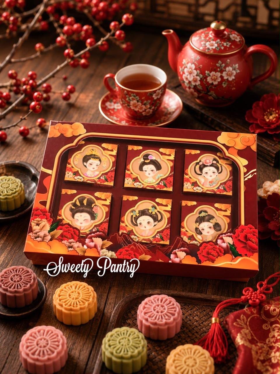 5PCS - YANFEI - Dus Cake Box Imlek Packaging Kotak Mooncake kue bulan CNY - Image 4