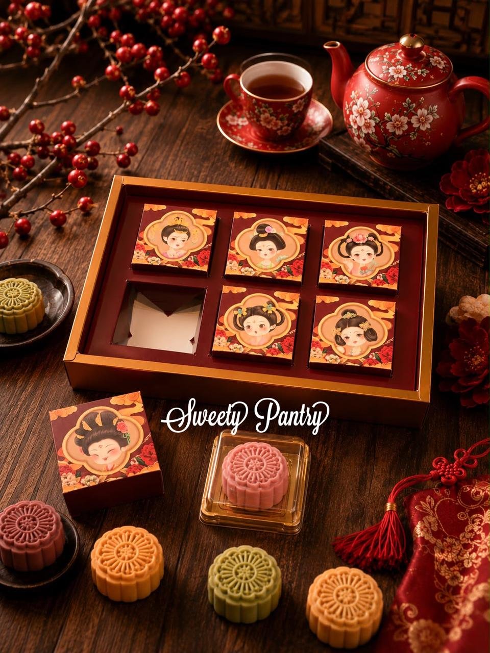 5PCS - YANFEI - Dus Cake Box Imlek Packaging Kotak Mooncake kue bulan CNY - Image 2
