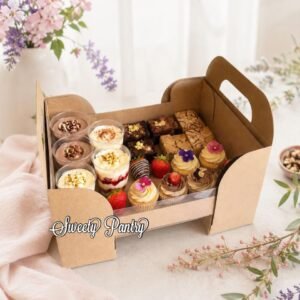 5PCS - WB MULTI 12 COR BROWN - Box Pudding Cup Cake Dus Hamper Kue Nampan Sekat Mika Kotak Coklat