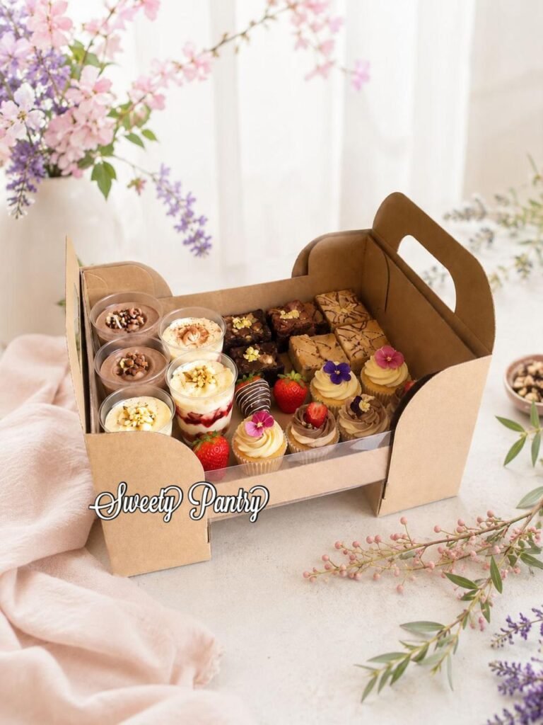 5PCS - WB MULTI 12 COR BROWN - Box Pudding Cup Cake Dus Hamper Kue Nampan Sekat Mika Kotak Coklat
